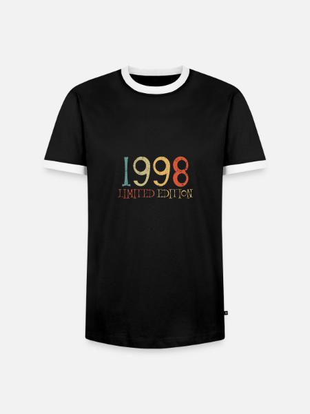 Limited Edition 1998 - Männer Kontrast-T-Shirt - Schwarz/Weiß