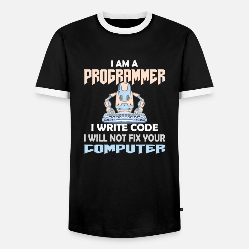 PROGRAMMIERER CODER HACKER - Männer Kontrast-T-Shirt - Schwarz/Weiß