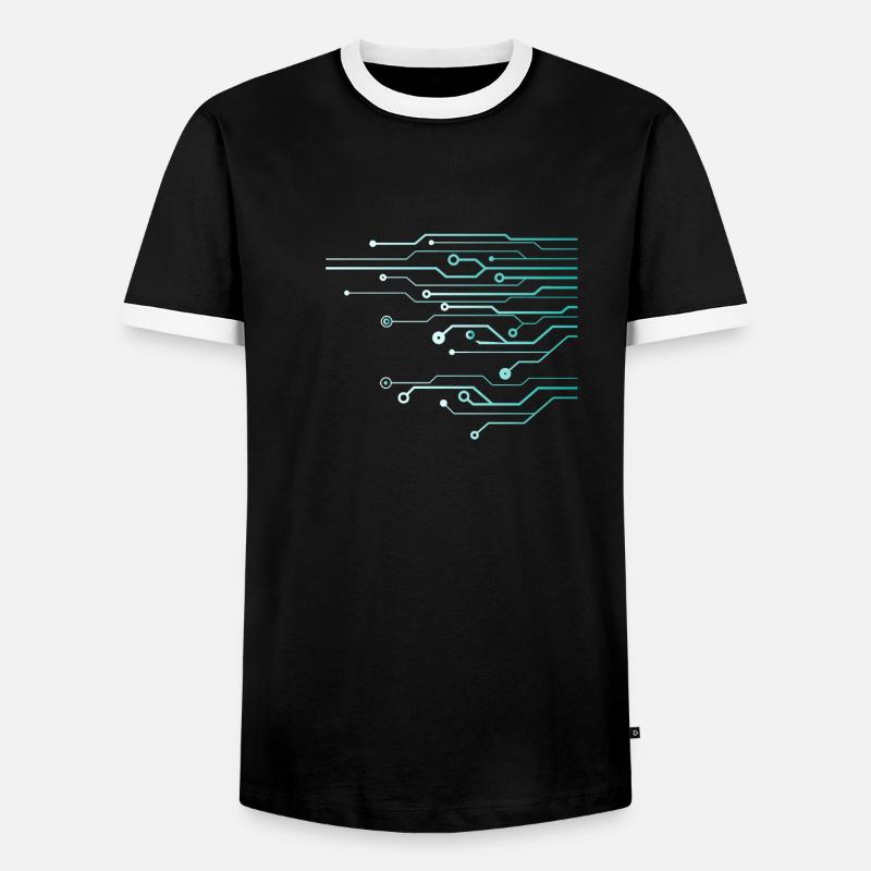 Computer Circuit Engineer Computer Nerd - T-shirt contrasté Homme - noir/blanc
