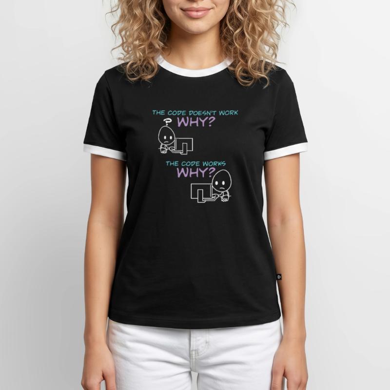 Programmer Code Works Why T-shirt contrasté Homme