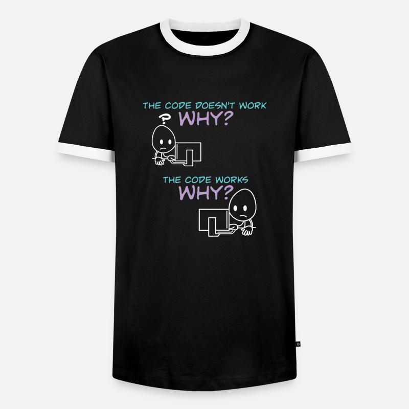 Programmer Code Works Why - Men's Ringer Shirt - black/white