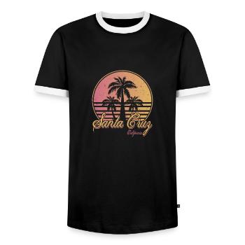 Santa Cruz California - T-shirt contrasté Homme - noir/blanc - Devant - AI Model Female 172 light (172cm) & AI Model Male 178 light (178cm)