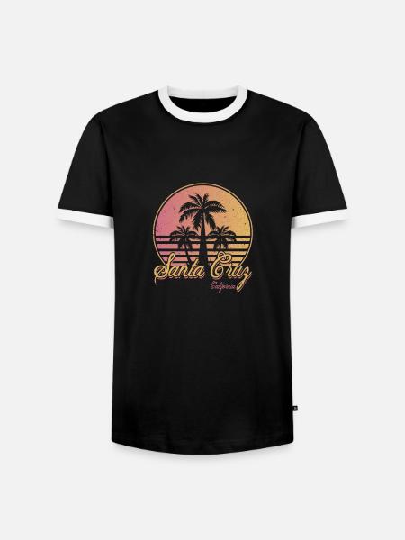 Santa Cruz California - Men's Ringer Shirt - black/white
