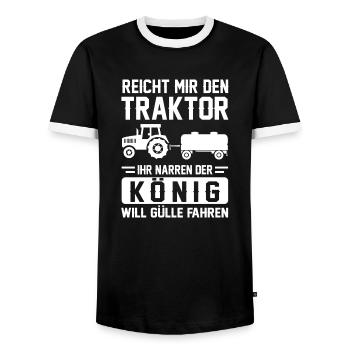 Reicht mir den Traktor Gülle Fahren - Männer Kontrast-T-Shirt - Schwarz/Weiß - Vorne - AI Model Female 172 light (172cm) & AI Model Male 178 light (178cm)