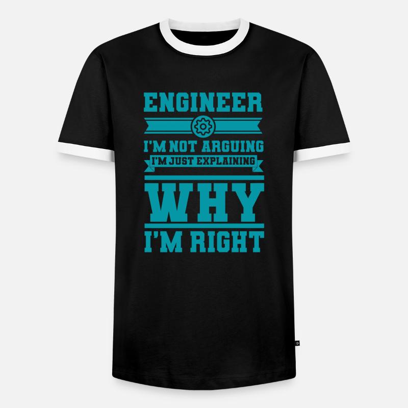 Engineer Saying Engineering Degree - Men's Ringer Shirt - black/white