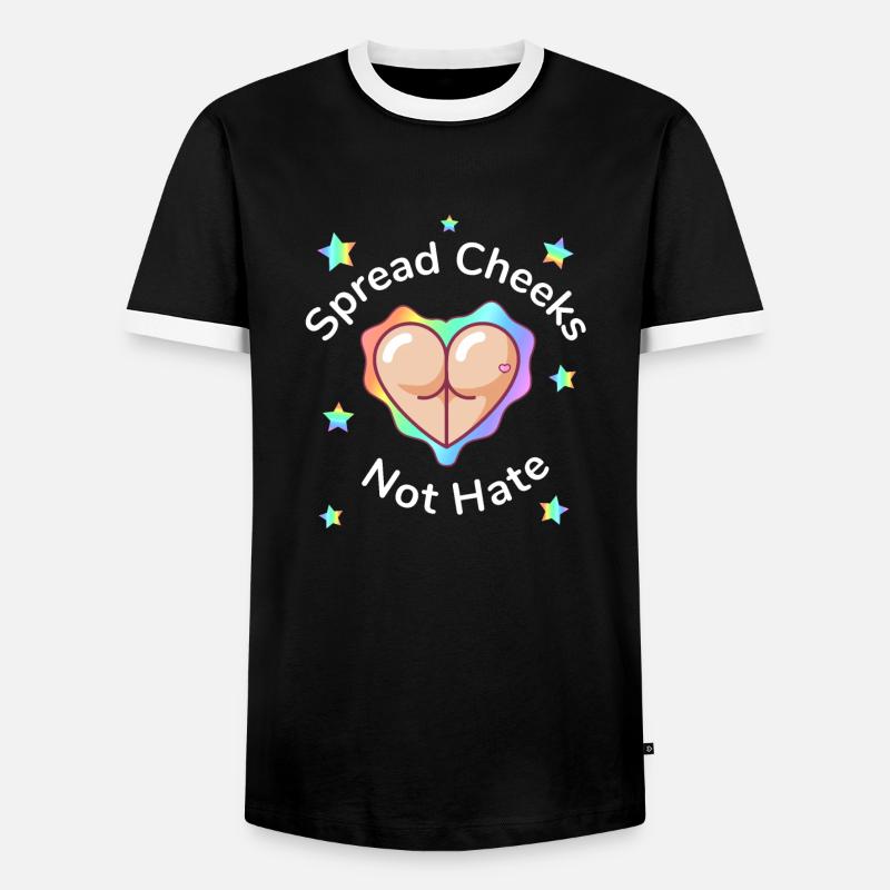 Spread Cheeks Not Hate - Men's Ringer Shirt - black/white