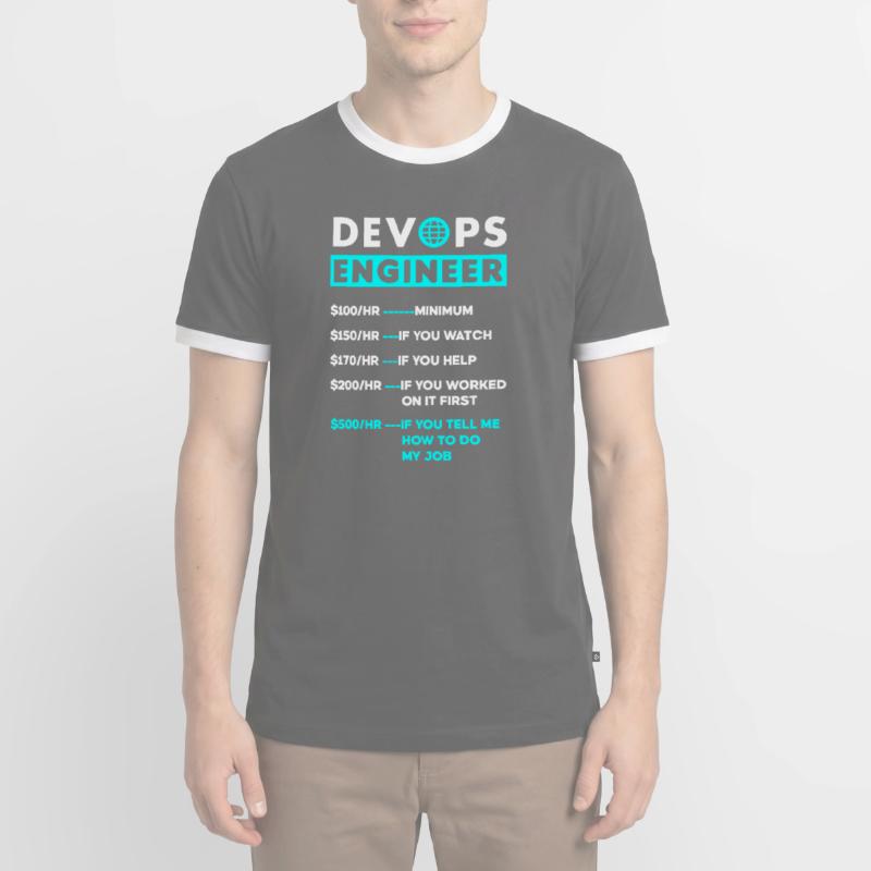 DevOps Engineer Cloud Computing Hourly Rate Men's Ringer Shirt