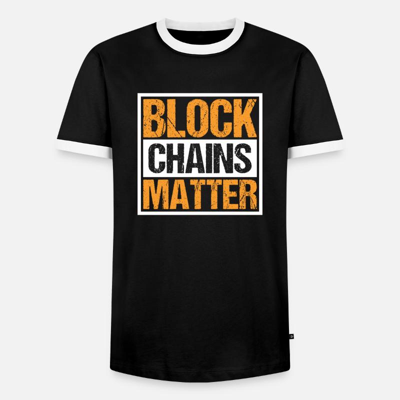 Block Chains Matter Cryptocurrency Crypto - Männer Kontrast-T-Shirt - Schwarz/Weiß