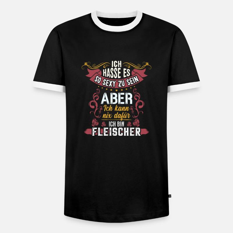 Fleischer Fleisch - Männer Kontrast-T-Shirt - Schwarz/Weiß