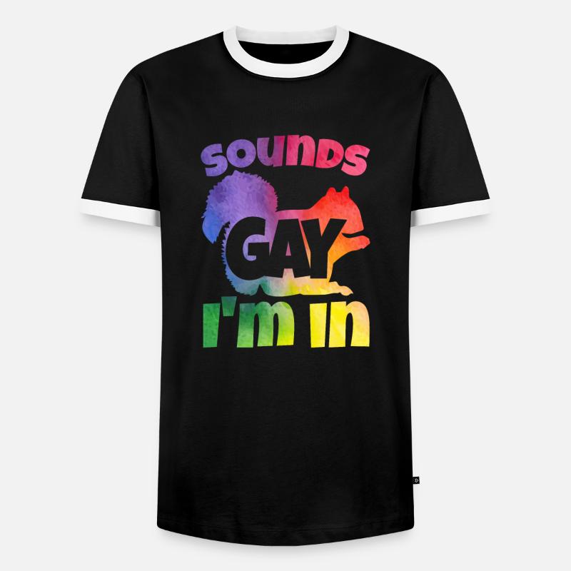 Eichhörnchen und ein Regenbogen - Männer Kontrast-T-Shirt - Schwarz/Weiß