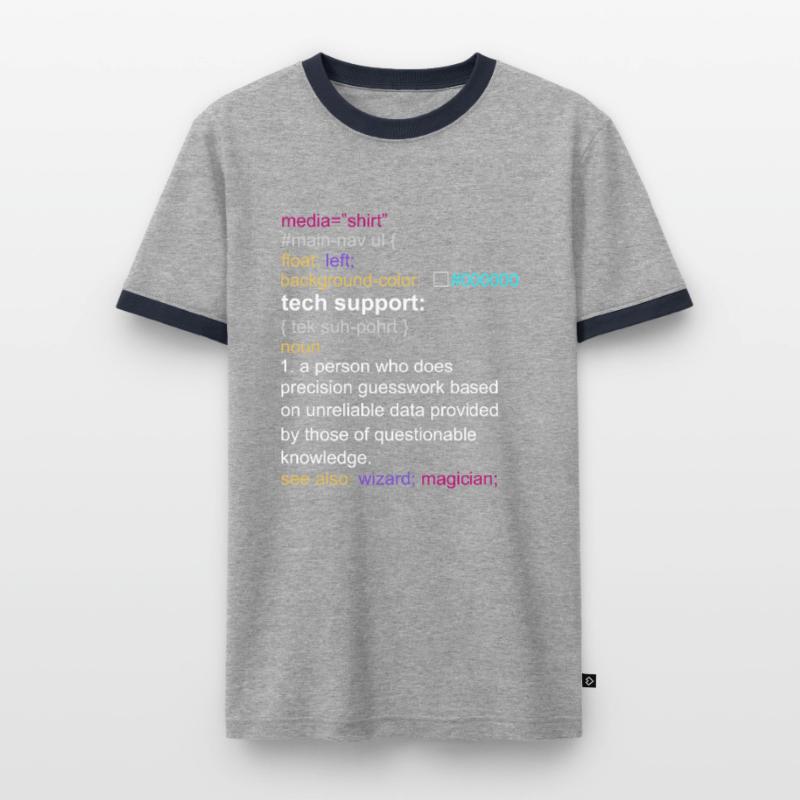 Tech support html coding gift coder T-shirt contrasté Homme
