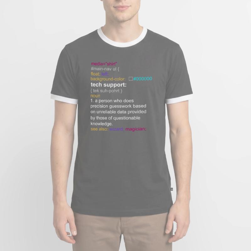 Tech support html coding gift coder T-shirt contrasté Homme