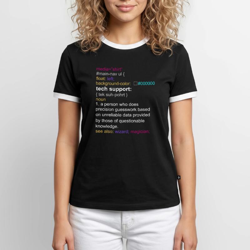 Tech support html coding gift coder T-shirt contrasté Homme