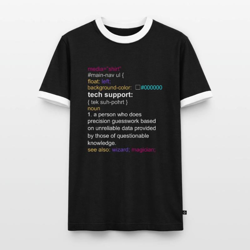 Tech support html coding gift coder T-shirt contrasté Homme