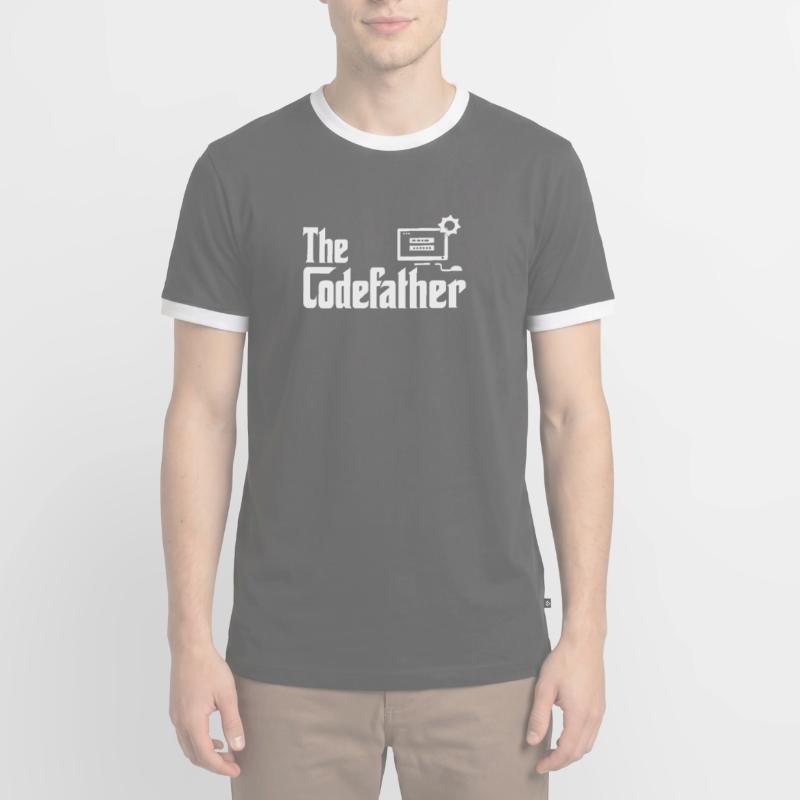 The Codefather Developer Coder Programmer Computer Men's Ringer Shirt