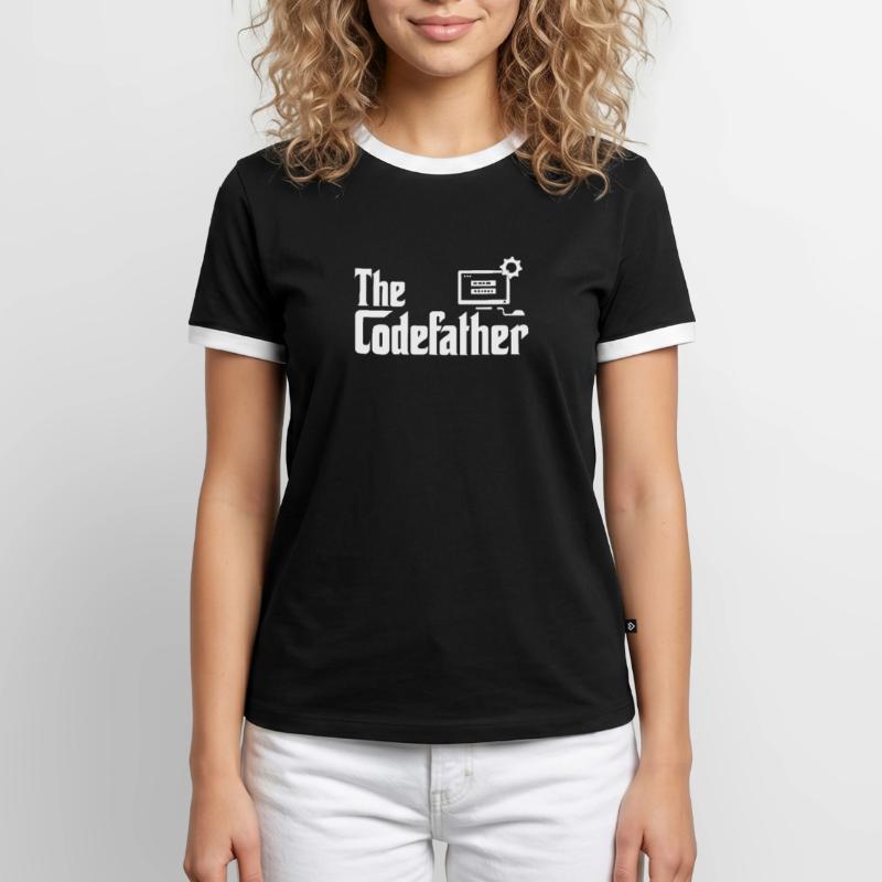The Codefather Developer Coder Programmer Computer Men's Ringer Shirt