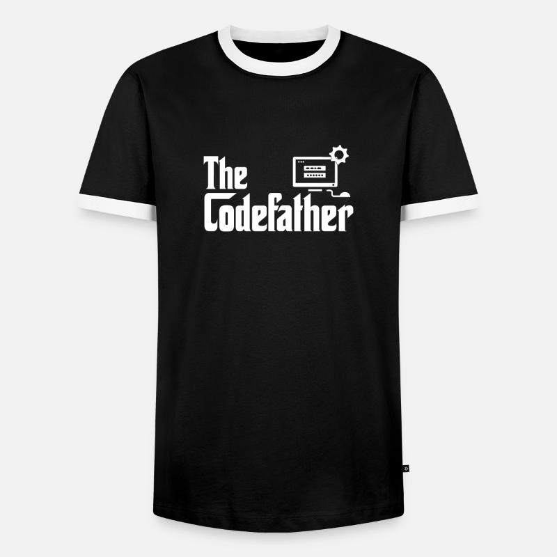 L’ordinateur codeur codeur développeur Codefather - T-shirt contrasté Homme - noir/blanc