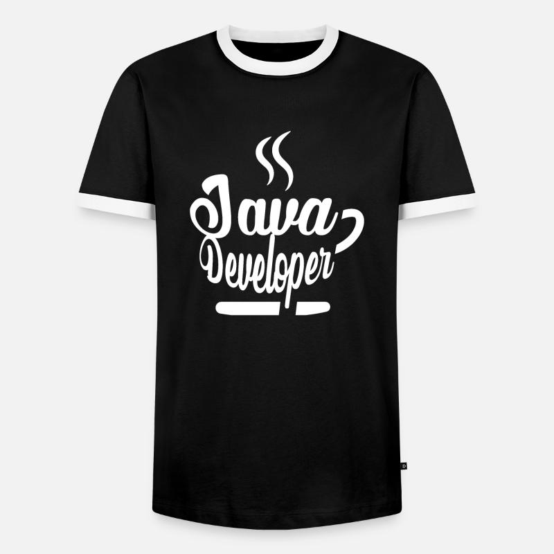 Java Developer Coffee Kaffee - Men's Ringer Shirt - black/white