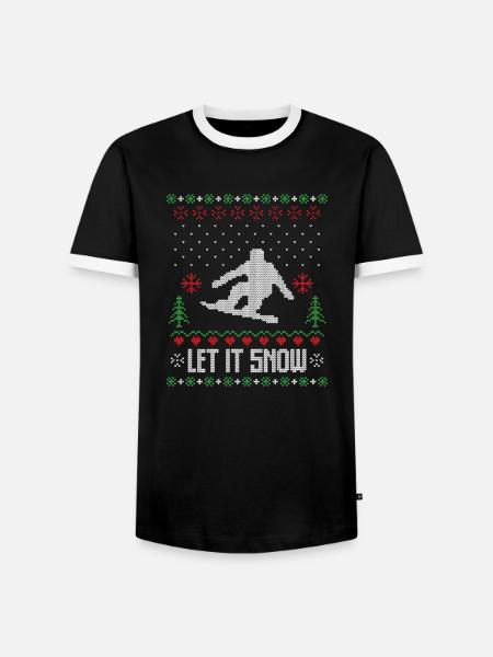 Lass es Schnee hässlichen Weihnachtspullover - Männer Kontrast-T-Shirt - Schwarz/Weiß