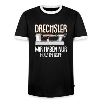Lustiger Drechsler Spruch Drechselbank Drechseln - Männer Kontrast-T-Shirt - Schwarz/Weiß - Vorne - AI Model Female 172 light (172cm) & AI Model Male 178 light (178cm)