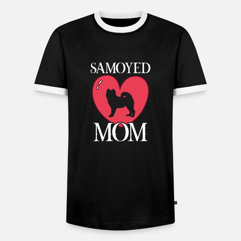 samoyed mom Samojede - Men's Ringer Shirt - black/white