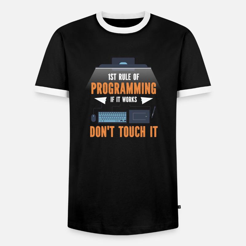 Programmer Programming Code Computer - Men's Ringer Shirt - black/white