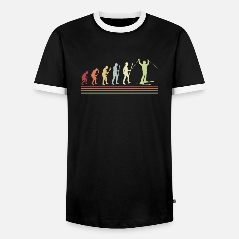 Skiing Evolution Skis Winter - Men's Ringer Shirt - black/white