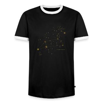 Zodiac Sign Leo Horoscope Astrology - Men's Ringer Shirt - black/white - Front - AI Model Female 172 light (172cm) & AI Model Male 178 light (178cm)