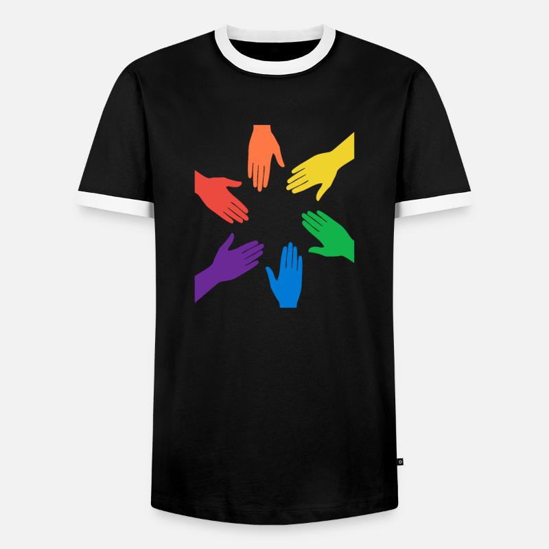 Rainbow - Men's Ringer Shirt - black/white