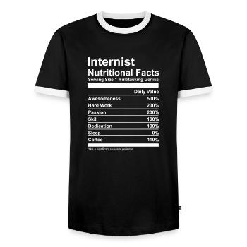 Internist Nutritional Facts Tea - Men's Ringer Shirt - black/white - Front - AI Model Female 172 light (172cm) & AI Model Male 178 light (178cm)