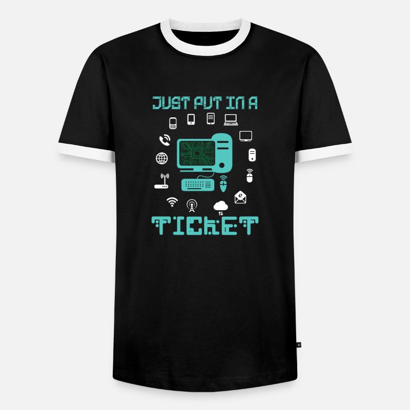 Technical Support Technology Programmer - Men's Ringer Shirt - black/white