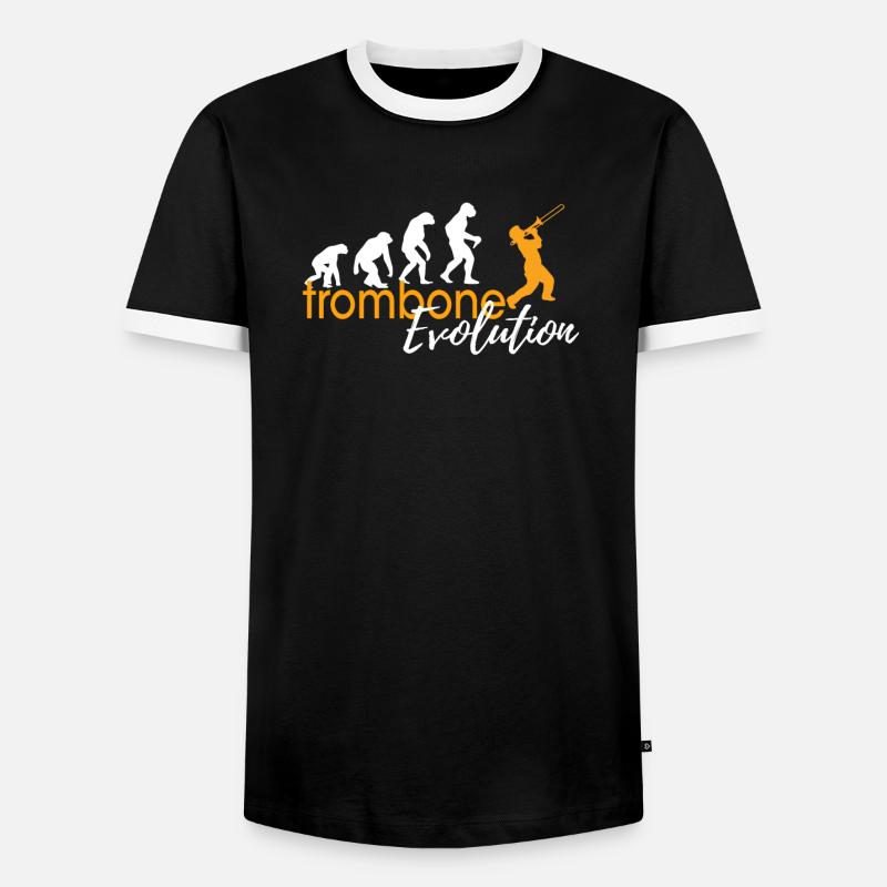 TROMBONE EVOLUTION - Männer Kontrast-T-Shirt - Schwarz/Weiß
