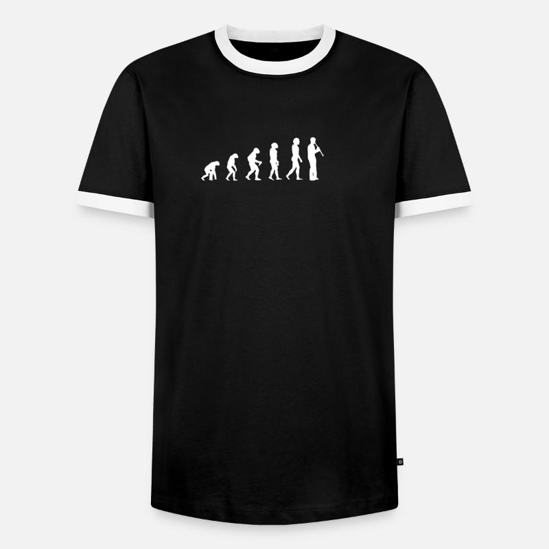 évolution de la clarinette - T-shirt contrasté Homme - noir/blanc