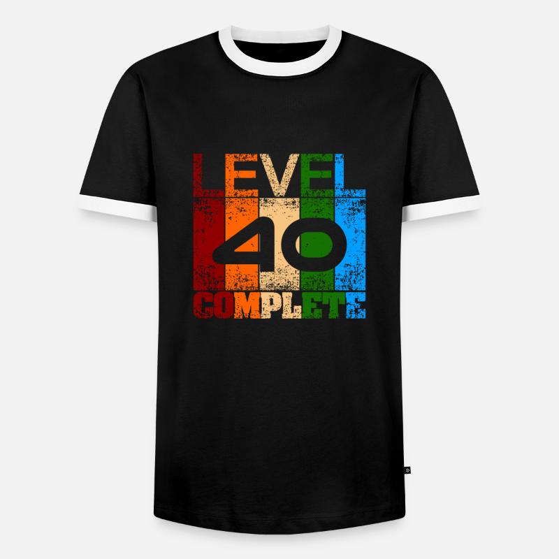 Endlich bin ich 40 - Männer Kontrast-T-Shirt - Schwarz/Weiß