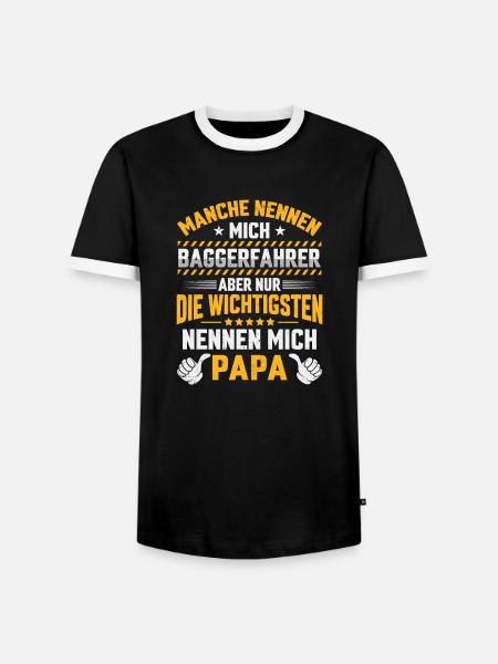 Baggerfahrer Papa Bauarbeiter Bagger - Männer Kontrast-T-Shirt - Schwarz/Weiß