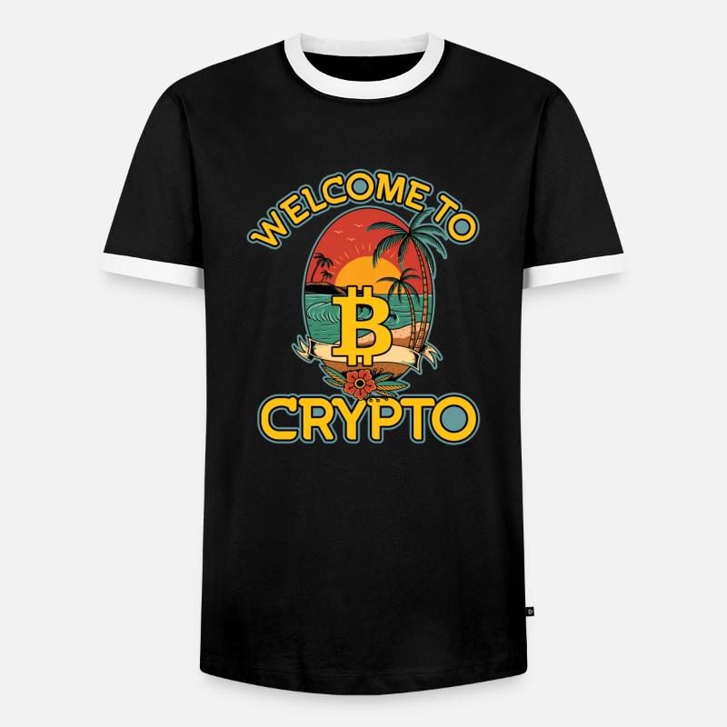 Willkommen bei Krypto, Bitcoin Sommer - Männer Kontrast-T-Shirt - Schwarz/Weiß