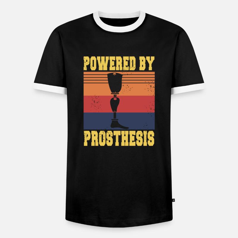 Powered by Prothese - Männer Kontrast-T-Shirt - Schwarz/Weiß