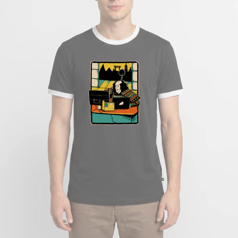 Samurai Computer Nerd Programmer Programming Men's Ringer Shirt