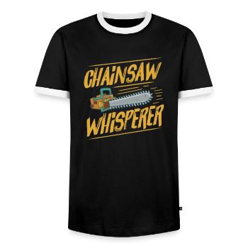 Chainsaw Whisperer Woodworker Arborist - Männer Kontrast-T-Shirt - Schwarz/Weiß - Vorne - AI Model Female 172 light (172cm) & AI Model Male 178 light (178cm)