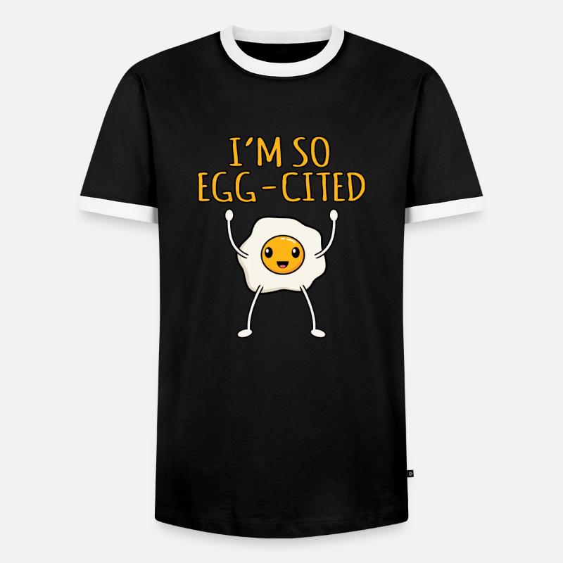 Eggcited ei geschenk - Männer Kontrast-T-Shirt - Schwarz/Weiß