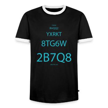 Destiny - Men's Ringer Shirt - black/white - Front - AI Model Female 172 light (172cm) & AI Model Male 178 light (178cm)