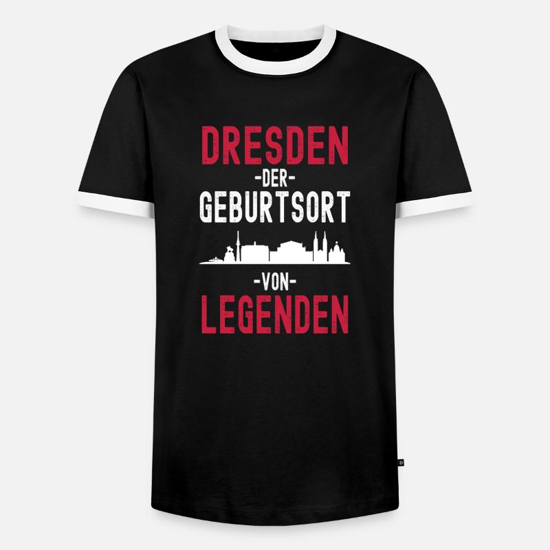Dresden - Männer Kontrast-T-Shirt - Schwarz/Weiß