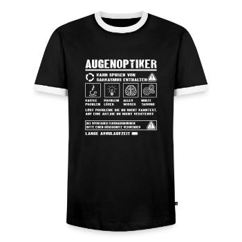 AUGENOPTIKER Spruch Beruf Sarkasmus Lustig Humor - Männer Kontrast-T-Shirt - Schwarz/Weiß - Vorne - AI Model Female 172 light (172cm) & AI Model Male 178 light (178cm)