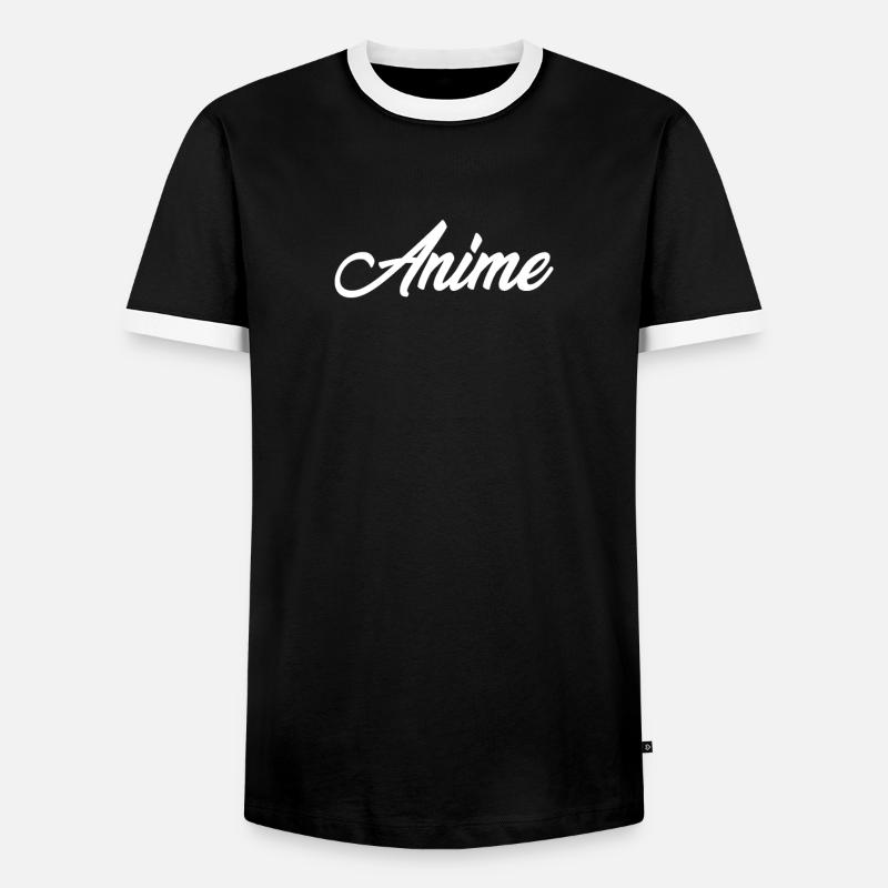 ANIME CURSIVE TEXT NOVELTY HOBBY - Männer Kontrast-T-Shirt - Schwarz/Weiß