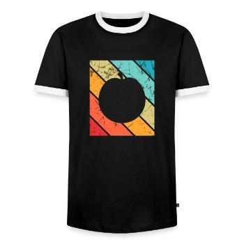 Apricot Fruit Lover Retro Veggie Diet Gift idea - Männer Kontrast-T-Shirt - Schwarz/Weiß - Vorne - AI Model Female 172 light (172cm) & AI Model Male 178 light (178cm)