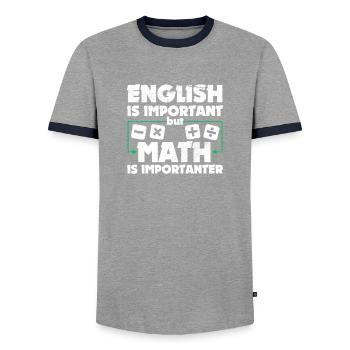 Funny Math Art Student Pun Mathematics Lovers Fun - Men's Ringer Shirt - grey/navy  - Front - AI Model Female 172 light (172cm) & AI Model Male 178 light (178cm)