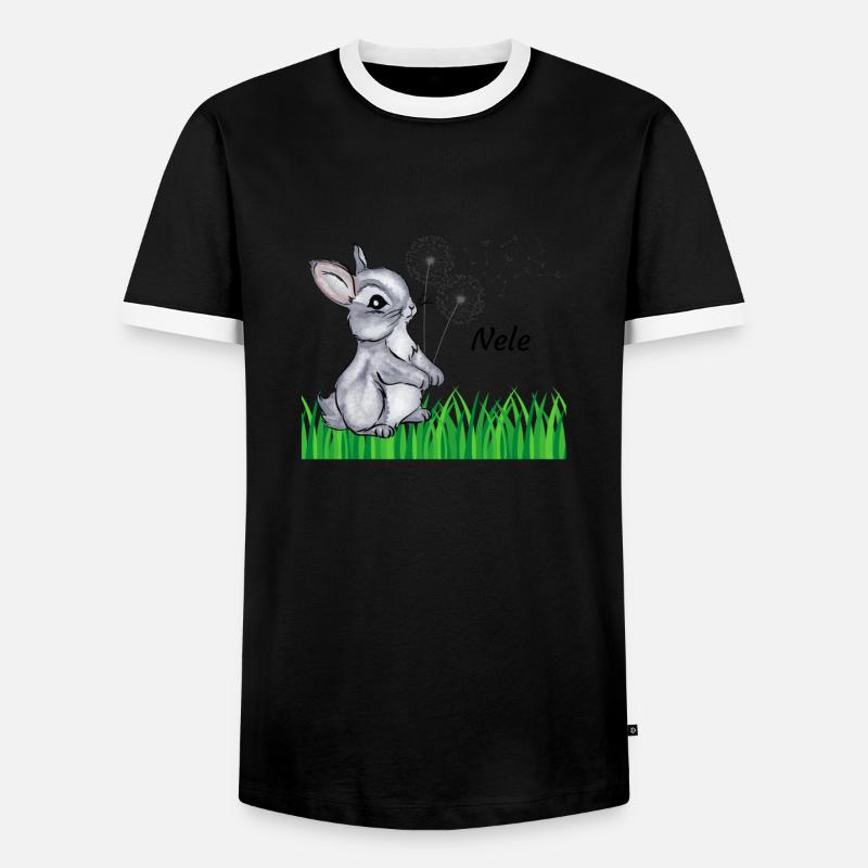 Rabbit Name Gift Nele - Men's Ringer Shirt - black/white