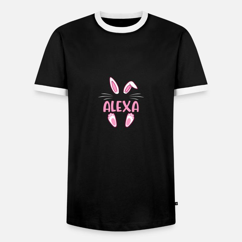 ALEXA Easter - Männer Kontrast-T-Shirt - Schwarz/Weiß
