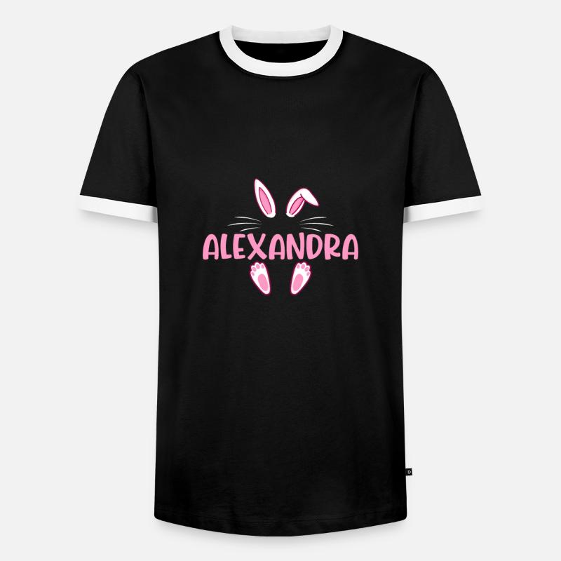 ALEXANDRA Easter - Männer Kontrast-T-Shirt - Schwarz/Weiß