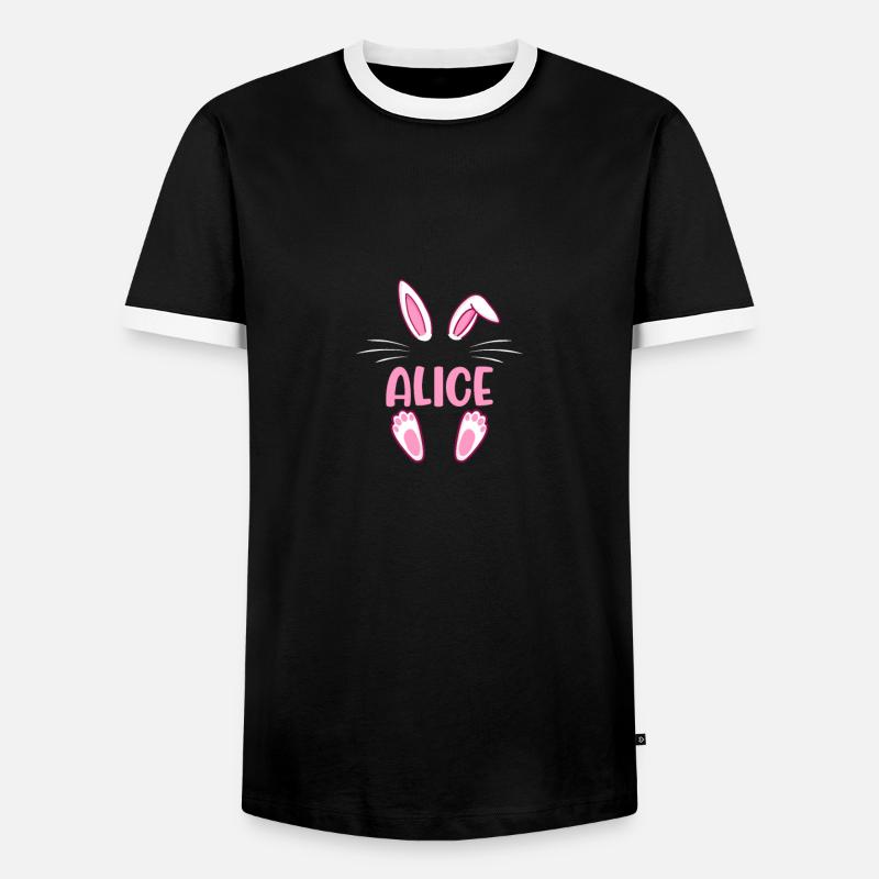 ALICE Easter - Männer Kontrast-T-Shirt - Schwarz/Weiß